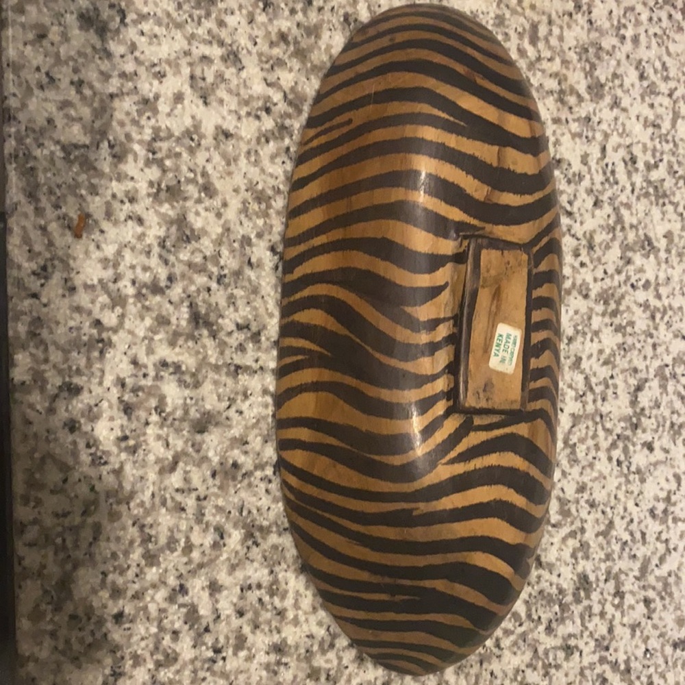 Decorative Zebra-Stripe Accent Tray - Brown & Black - Picture 10 of 11